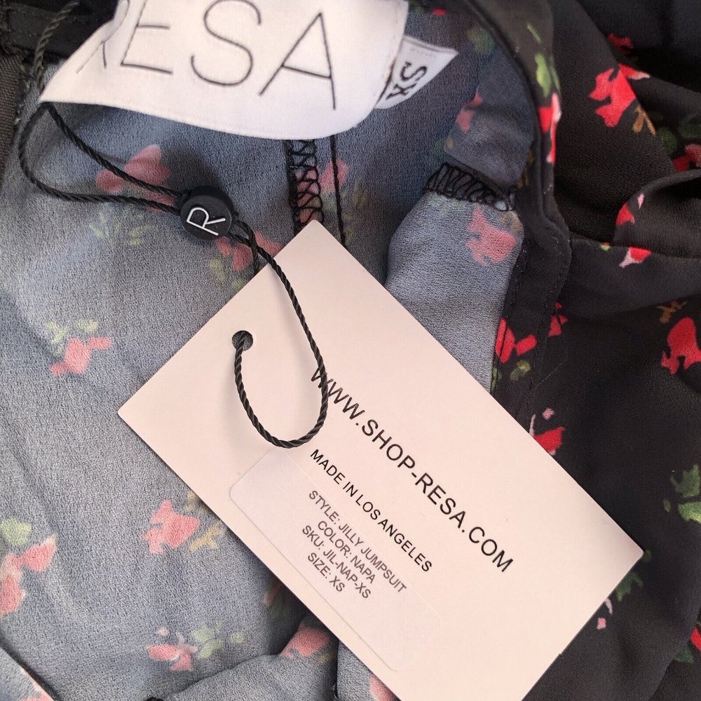 RESA Jilly Jumpsuit Napa Floral Tied Back Black Red - Picture 4 of 7
